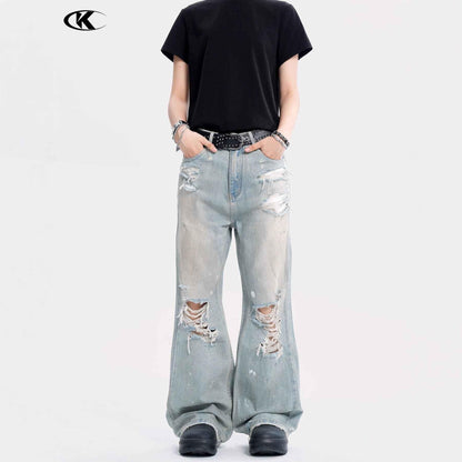 Loose Fringe Slim Fit Casual Long Jeans For Men | MuddyStock Originals
