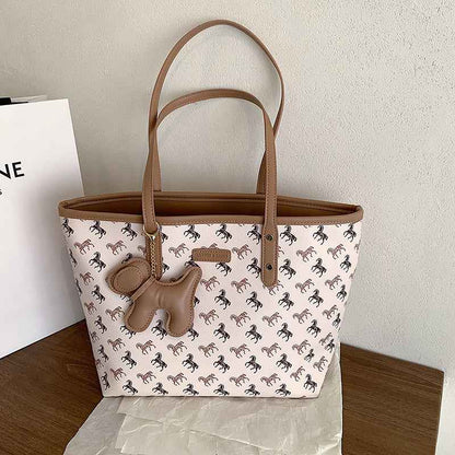 Handbag Bag For Women Khaki With Pendant