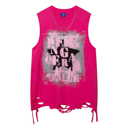 Five-pointed Star Necklace Strip Casual Vest Women MuddyStock
