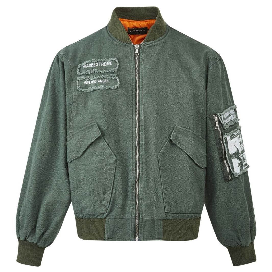 Pocket Design Patchwork Cotton Workwear Bomber Jacket For Men And Women | MuddyStock Originals MuddyStock