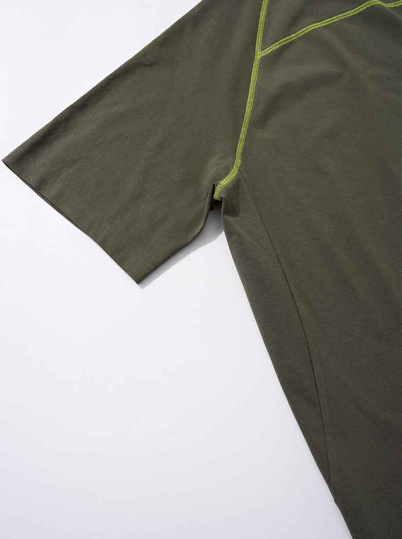 Casual Color-blocked Raglan Short-sleeved T-shirt For Men MuddyStock null