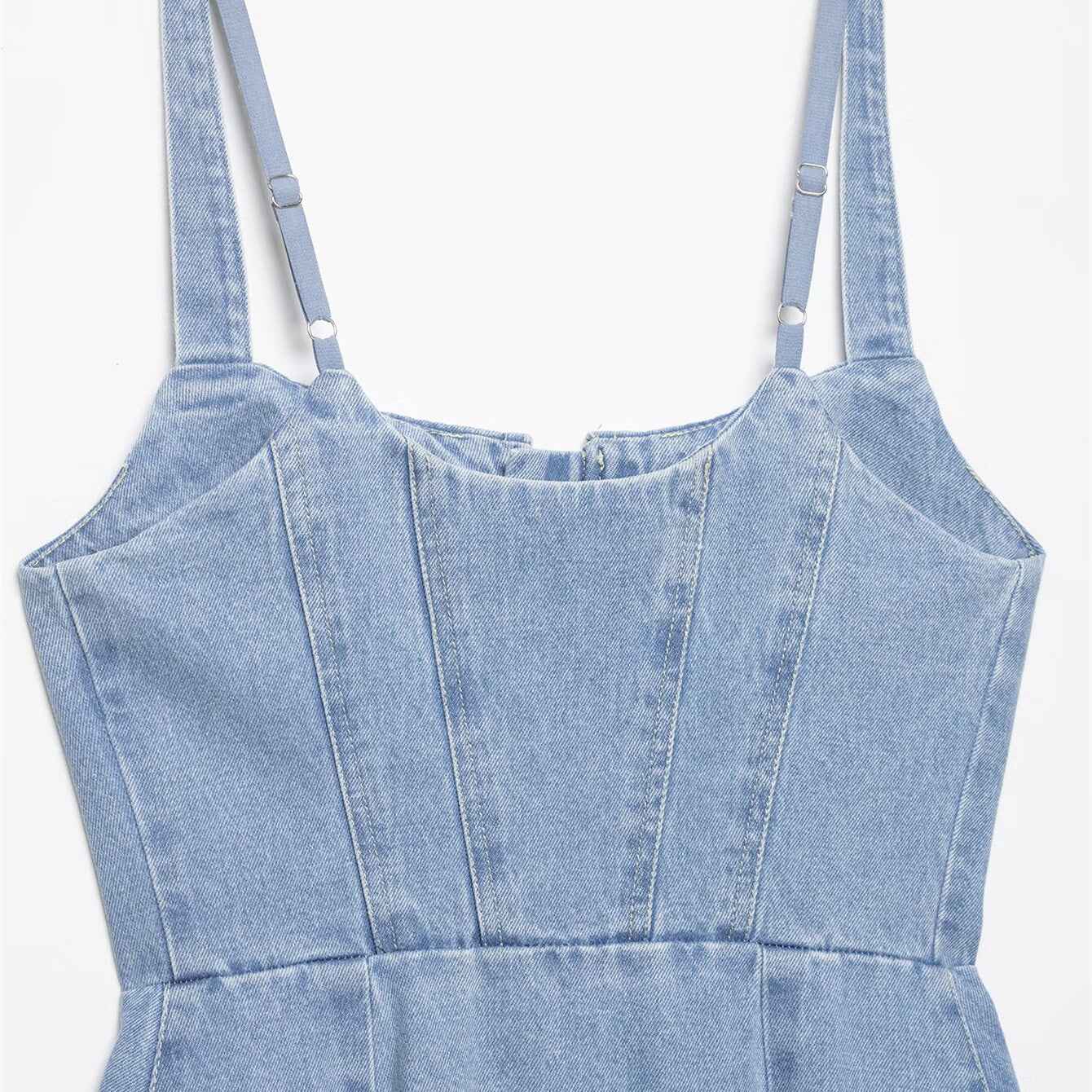 Zipper Splicing Cowboy Tight Strap Top For Women | MuddyStock Originals