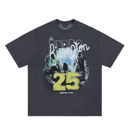 Printed Casual Short Sleeve T-Shirt for Men | MuddyStock Originals Dark Grey MuddyStock