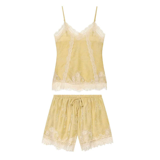Lace Jacquard Top+Lace Shorts Set For Women | MuddyStock Originals Set
