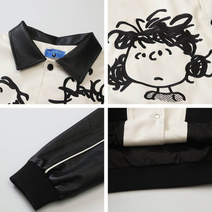 Black and White Cartoon Embroidery Jacket For Men And Women | MuddyStock Originals MuddyStock