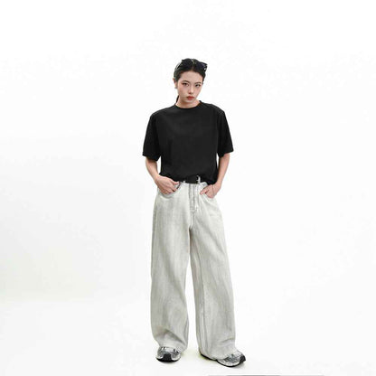 Retro Washed Distressed Draping Jeans For Men And Women MuddyStock