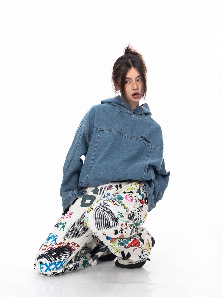 Retro Washed Loose Hoodie for women MuddyStock