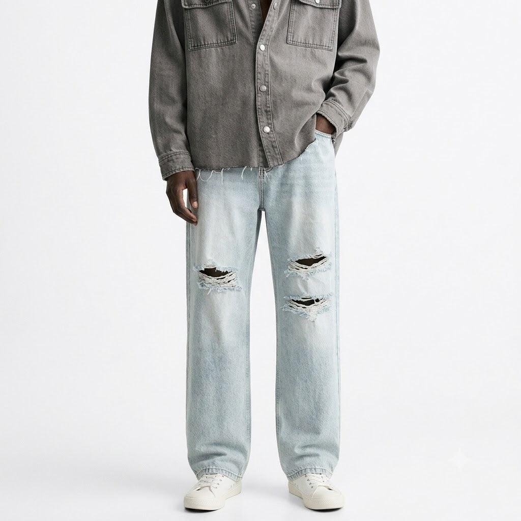 Fashion Knife Ripped Jeans For Men