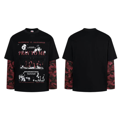 Camouflage fake two long sleeved T-shirt for men | MuddyStock Originals