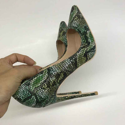 Python Pattern Embossed Women's High Heels