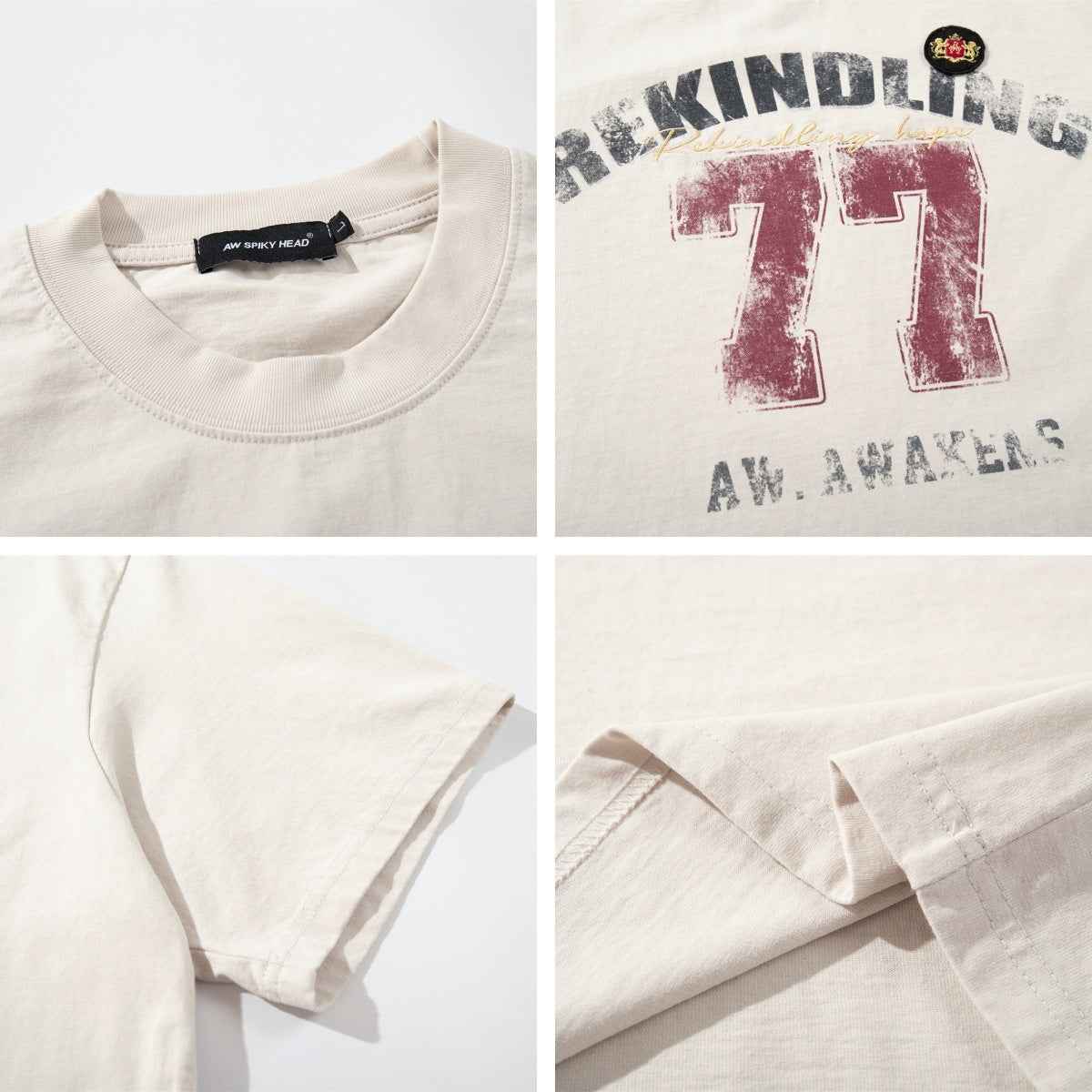 Washed Hem Design Letter Print Short Sleeve T-Shirt For Men | MuddyStock Originals MuddyStock