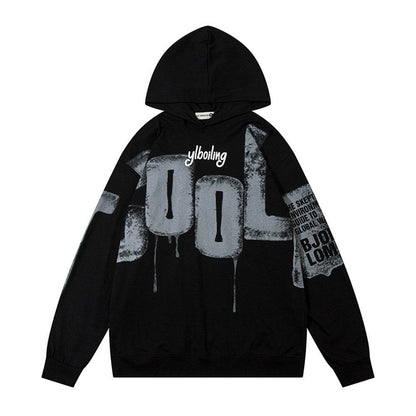 Loose Leisure All-matching Hoodie For Men And Women Black MuddyStock