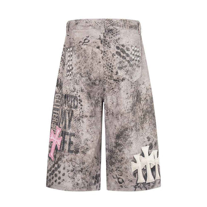 Leopard print denim shorts for women | MuddyStock Originals