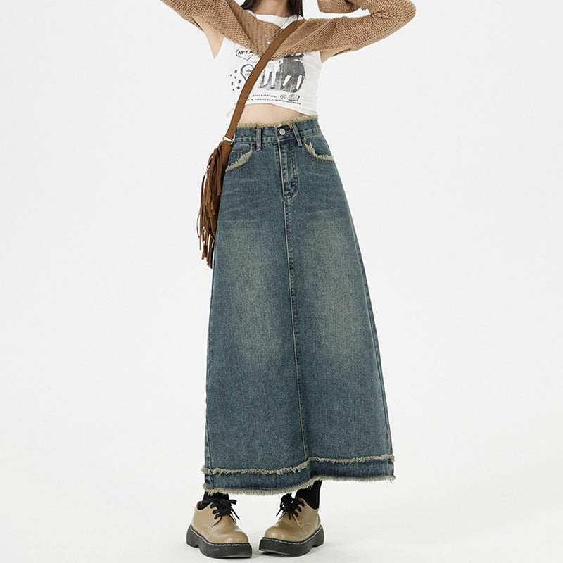 Retro Fashion Denim Long Skirts For Women All Products