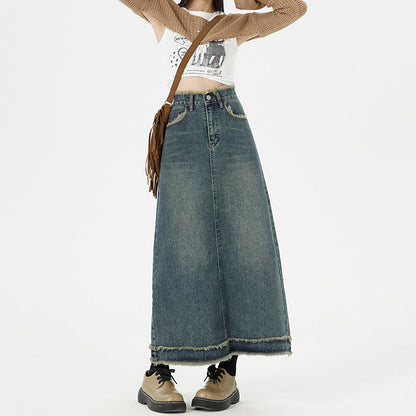 Retro Fashion Denim Long Skirts For Women All Products