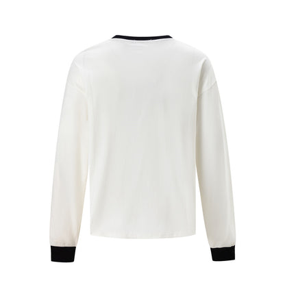 Street Style Cross Letter Print Long Sleeve Round Neck Men's T-Shirt