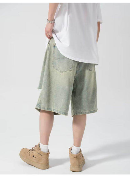 Ripped Denim Shorts For Men MuddyStock