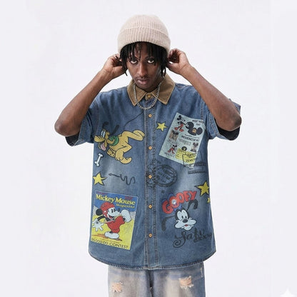 Fun Cartoon Print Short Sleeve Shirt | MuddyStock Originals eprolo