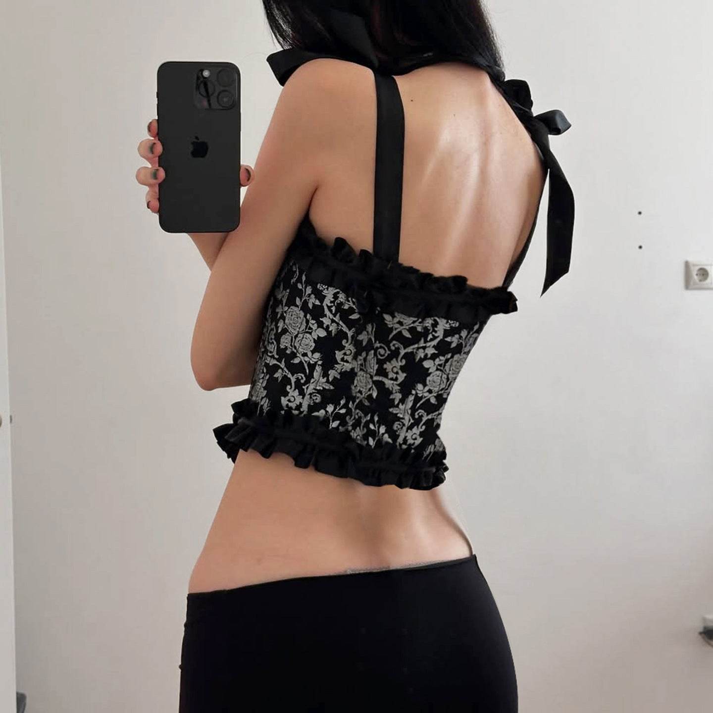 Splicing bow tie slimming camisole top for women | MuddyStock Originals MuddyStock