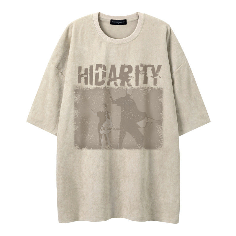 Abstract short sleeved letter figurine Apricot