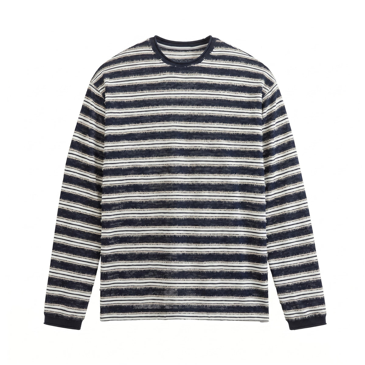 Casual Color-Blocked Stripe Loose Long Sleeve T-Shirt For Men | MuddyStock Originals