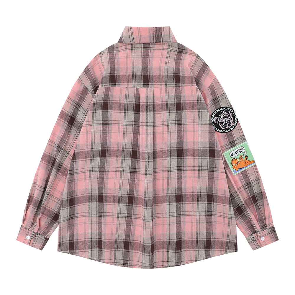 Plaid Shirt With Printed Design For Women null