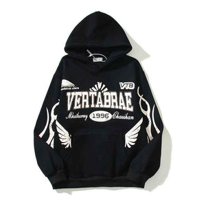 Retro Vintage Casual Hoodie For Men And Women Black
