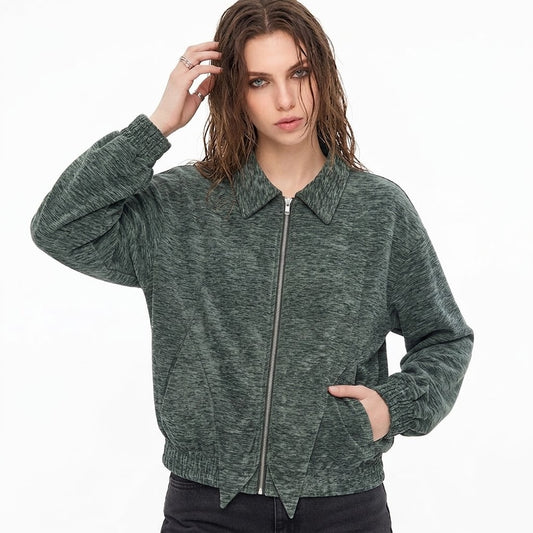 Splicing loose collar jacket for women | MuddyStock Originals