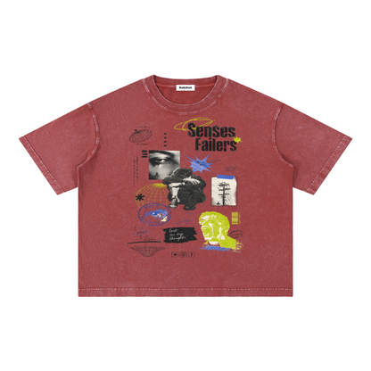 Mineral Wash Boxy Cotton T-Shirt For Men | MuddyStock Originals Red