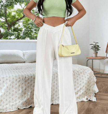 Women's loose casual pants | MuddyStock Originals white MuddyStock