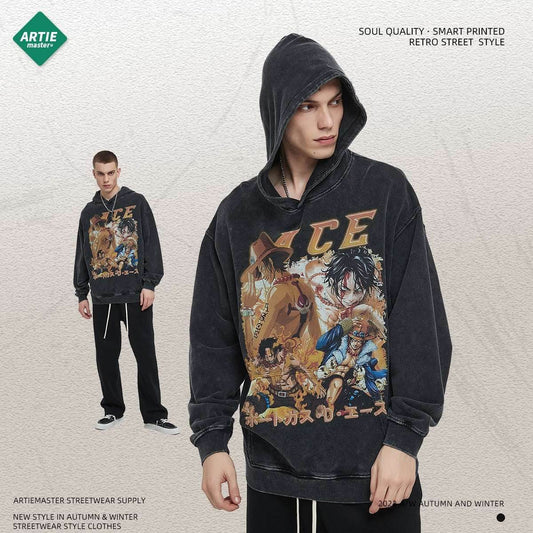 Vintage distressed loose washed men's hoodie | MuddyStock Originals MuddyStock