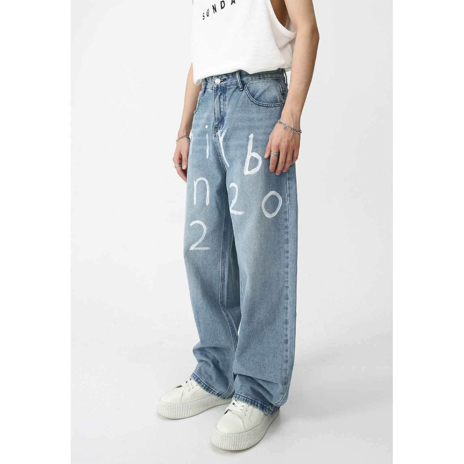 Loose Wide-leg Mopping Jeans MuddyStock