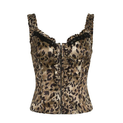 Women's Leopard Print Vest Color MuddyStock