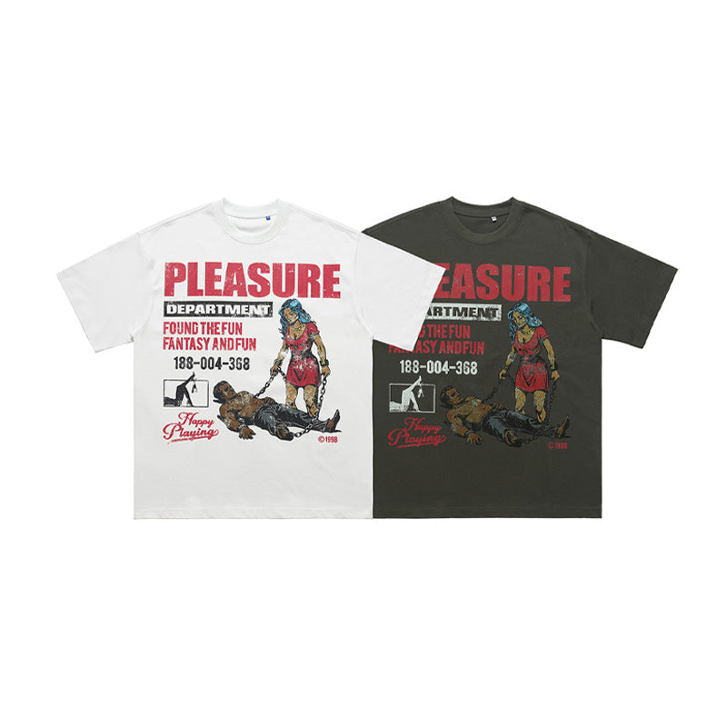 Letter Printed Pure Cotton Loose Short Sleeve T-shirt Top