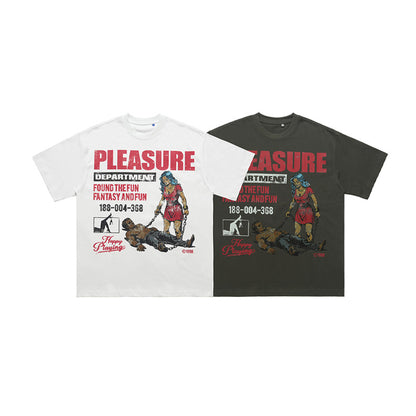 Letter Printed Pure Cotton Loose Short Sleeve T-shirt Top