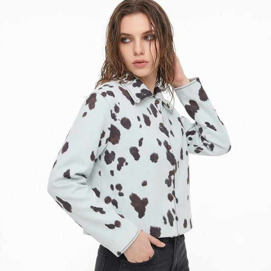 Irregular printed short jacket for women | MuddyStock Originals