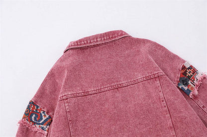Stitching Edging Denim Jacket For Women MuddyStock