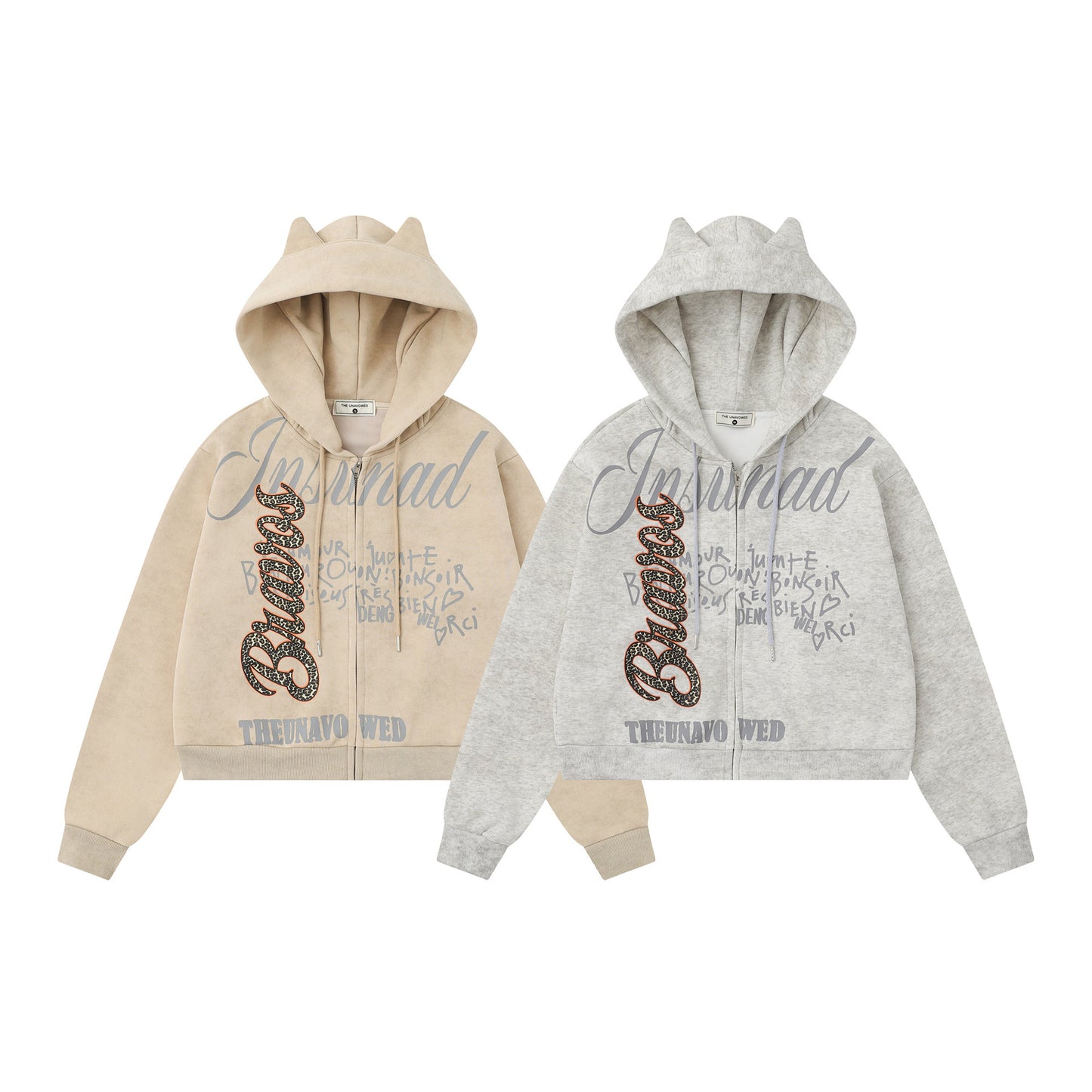 Leopard patch zipper hoodie for women | MuddyStock Originals MuddyStock