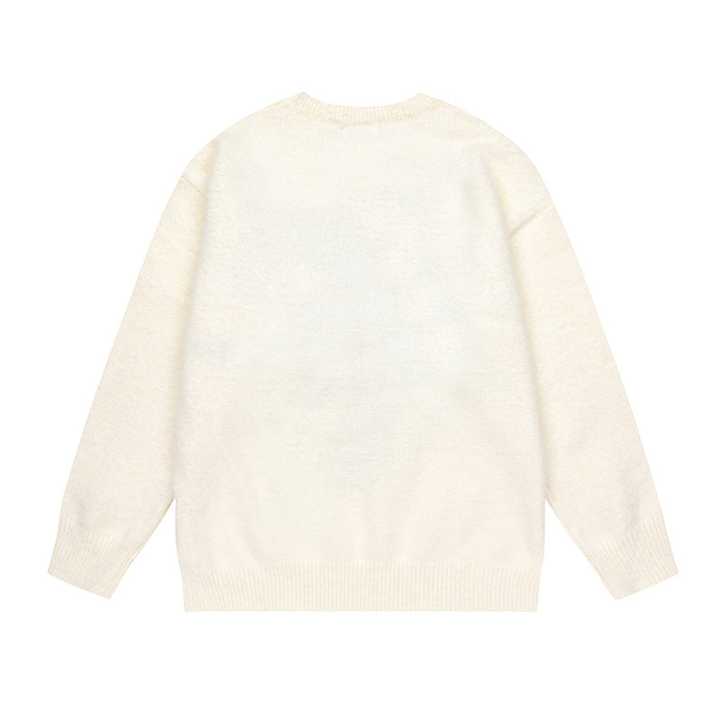 Butterfly jacquard round neck knitted sweater for women | MuddyStock Originals MuddyStock