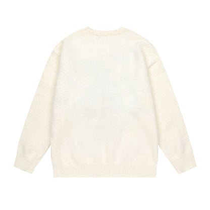 Butterfly jacquard round neck knitted sweater for women | MuddyStock Originals MuddyStock