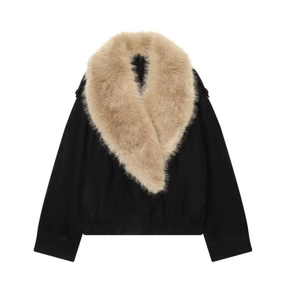 AutumnWinter Thickened Faux Fur Velvet Jacket Coat Black All Products