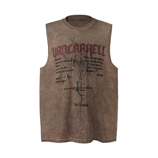 Letter Lightning Print Casual Vest For Men MuddyStock