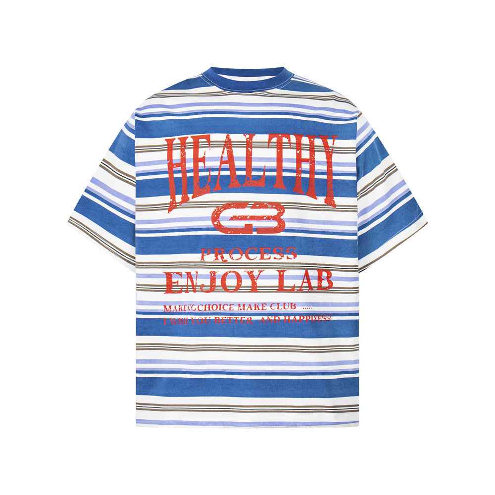 Contrast striped short sleeved t-shirt for men | MuddyStock Originals