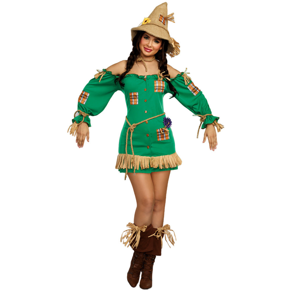 Green Scarecrow Cosplay Costume from The Wizard of Oz Green
