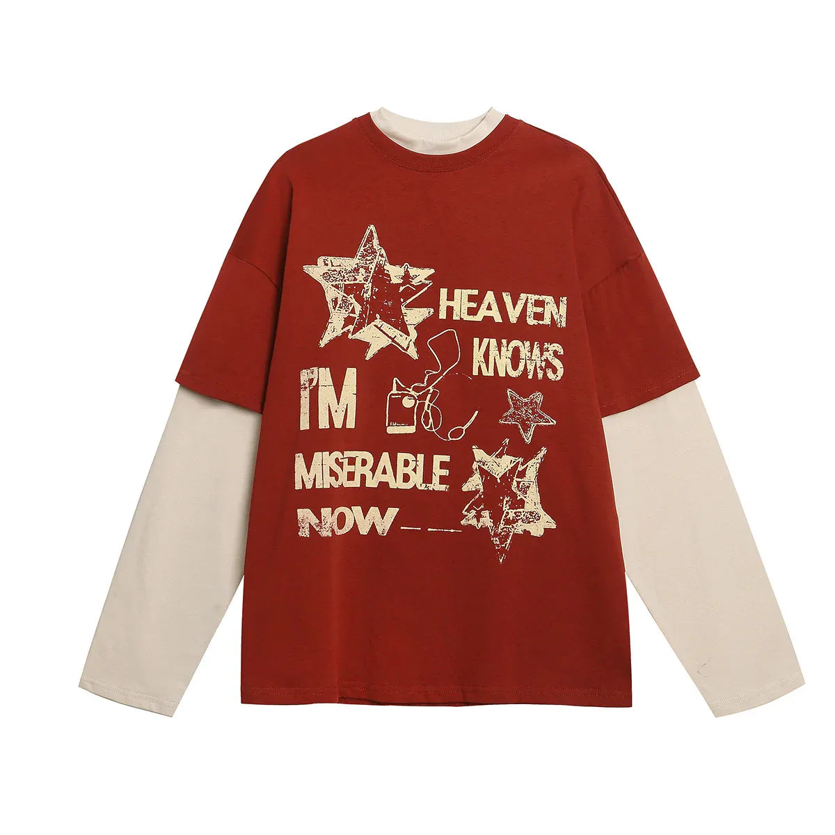 Fake two piece t-shirt for men and women MuddyStock