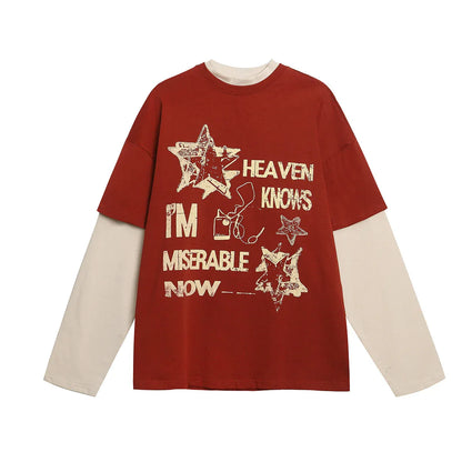 Fake two piece t-shirt for men and women MuddyStock