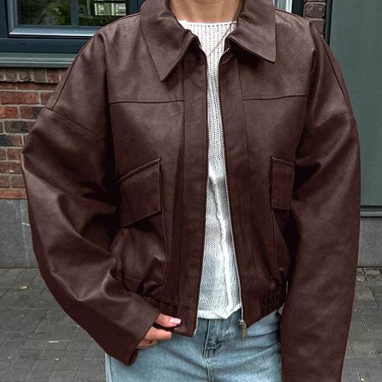 Vintage Old Money Style Jacket For Women Dark Brown MuddyStock