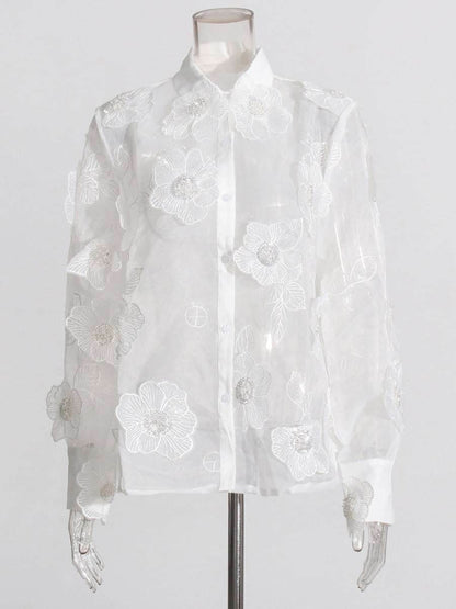Flower sequined shirt top for women | MuddyStock Originals MuddyStock