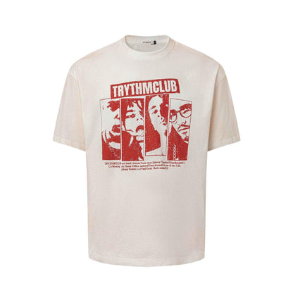 Portrait collage printed short sleeved t-shirt for men | MuddyStock Originals