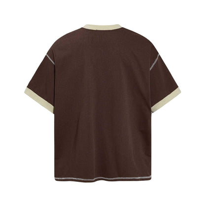Color blocking edging short sleeved t-shirt for men | MuddyStock Originals